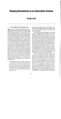 Shaping Biomedicine as an Information Science