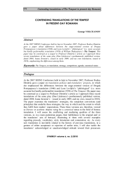 Contending translations of The Tempest in present-day