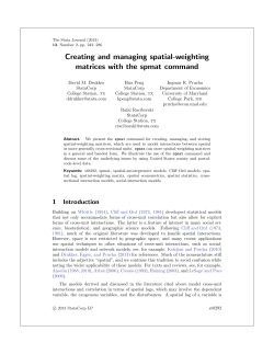 Creating and managing spatial-weighting matrices