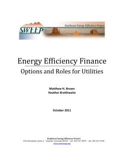 Energy Efficiency Finance - Southwest Energy Efficiency Project