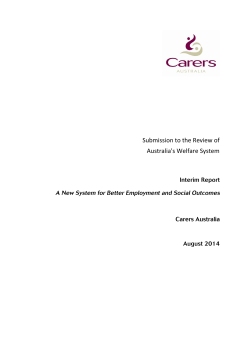 Submission to the Review of Australia`s Welfare