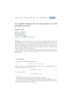 An explicit formula for the heat kernel of a left invariant operator