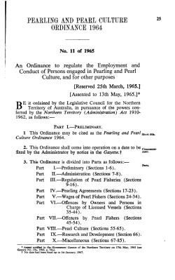 pearling and pearl culture ordinanoe 1964
