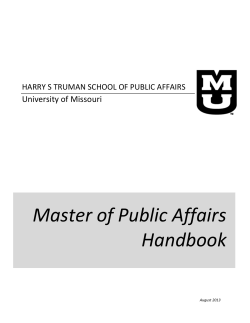 Master of Public Affairs Handbook