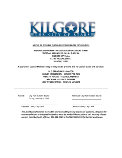 notice of possible quorum of the kilgore city council ribbon