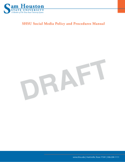SHSU Social Media Policy and Procedures Manual