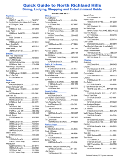 Dining Lodging Guide -Jan 2017 - North Richland Hills Economic
