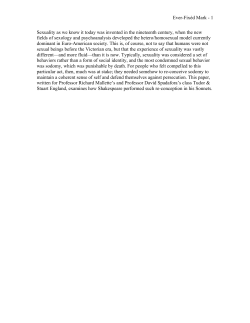 Ever-Fixèd Mark - 1 Sexuality as we know it