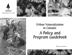 Urban Naturalization in Canada: A Policy and Program