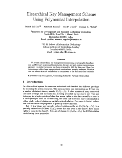 Hierarchical Key Management Scheme