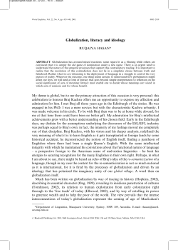 Globalization, literacy and ideology