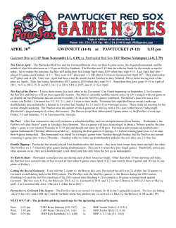 APRIL 30th GWINNETT (14-8) at PAWTUCKET (9