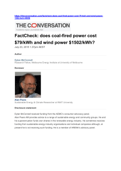 FactCheck: does coal-fired power cost $79/kWh and wind power