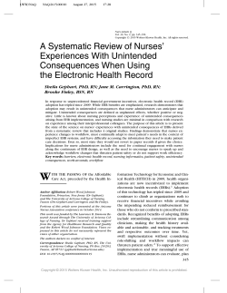A Systematic Review of Nurses` Experiences With