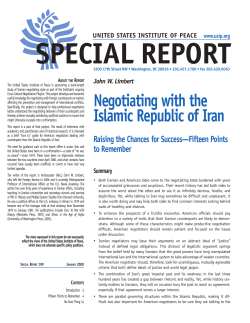 Negotiating with the islamic Republic of iran