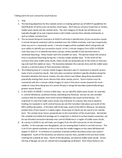 Talking points for pre-convective cloud features 1. Title 2. The