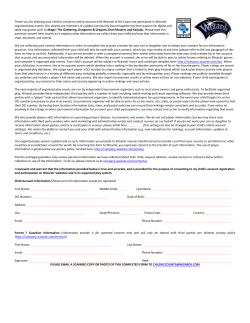 Thank you for allowing your child to create an online account with