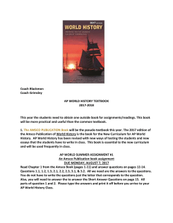 AP WORLD HISTORY SUMMER ASSIGNMENT2015