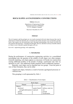 ROCK SLOPES AS ENGINEERING CONSTRUCTIONS