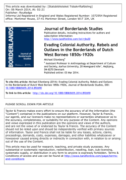Evading Colonial Authority. Rebels and Outlaws in the Borderlands