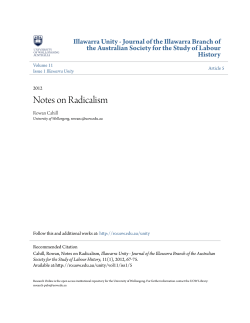 Notes on Radicalism - Research Online