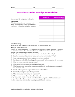 Insulation Materials Investigation Worksheet