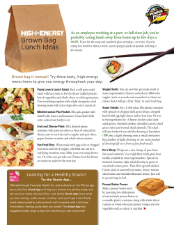 High-Energy Brown Bag Lunch Ideas