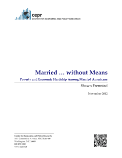 Married &hellip; without Means: Poverty and Economic Hardship Among