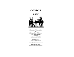 leaders list 10-11 website - Musicians` Association of Metropolitan