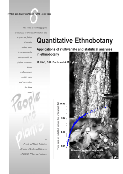 Quantitative ethnobotany: applications of multivariate and statistical