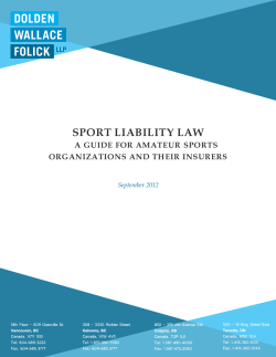 Sport Liability Law - Dolden Wallace Folick LLP