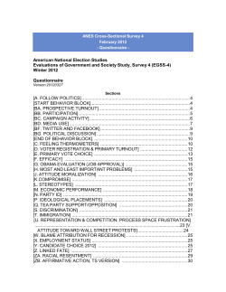 American National Election Studies Evaluations of Government and