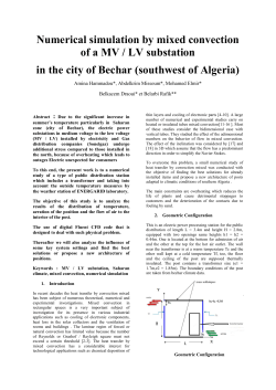 Numerical simulation by mixed convection of a MV / LV substation in