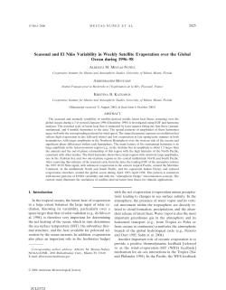 Seasonal and El Ni&ntilde;o Variability in Weekly Satellite