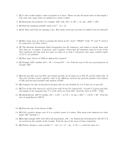 1. [5] A cube of side length 4 units is painted on 5 faces. When cut