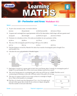 10 - Perimeter and Area: Worksheet-10.1
