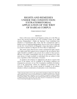 Extraterritorial Application of The Writ of Habeas Corpus
