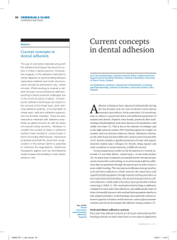 Current concepts in dental adhesion