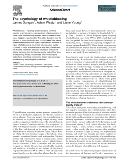 The psychology of whistleblowing