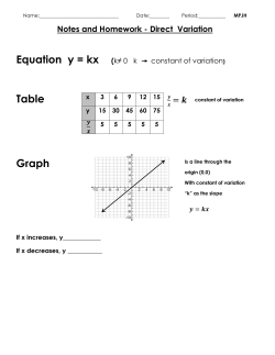 12_1 Notes and HW Direct Variation