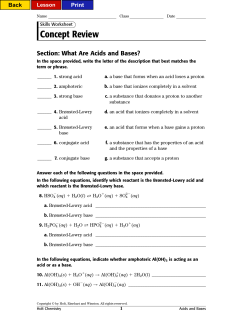 Concept Review: What Are Acids and Bases?