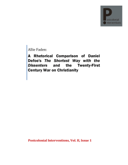A Rhetorical Comparison of Daniel Defoe`s The Shortest Way with