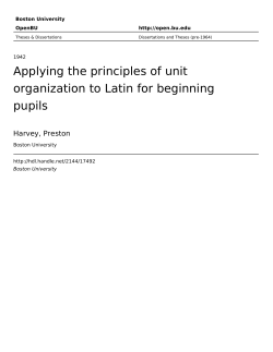 Applying the principles of unit organization to Latin for