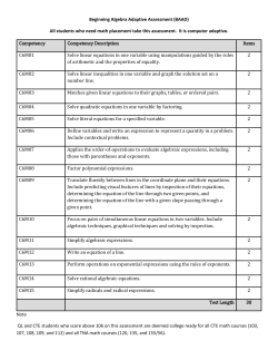Beginning Algebra Adaptive Assessment (BAAD)