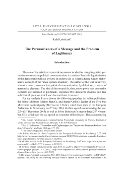 The Persuasiveness of a Message and the Problem of