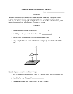 Magnesium Sulfate Lab Handout