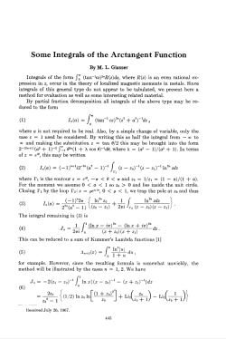 Some Integrals of the Arctangent Function