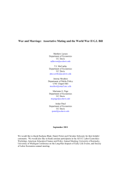 War and Marriage: Assortative Mating and the World War II G.I. Bill