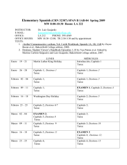 Elementary Spanish (CRN 32387) SPAN B 1AB