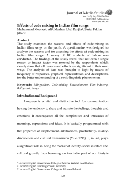 Journal of Media Studies Effects of code mixing in Indian film songs